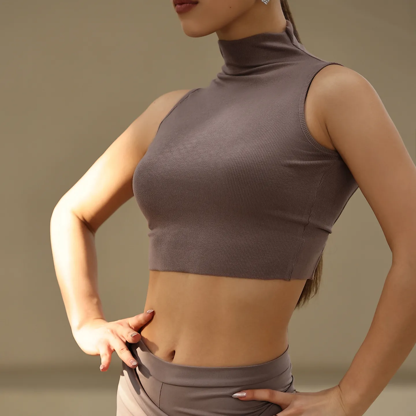 Open Back Top - Brown
