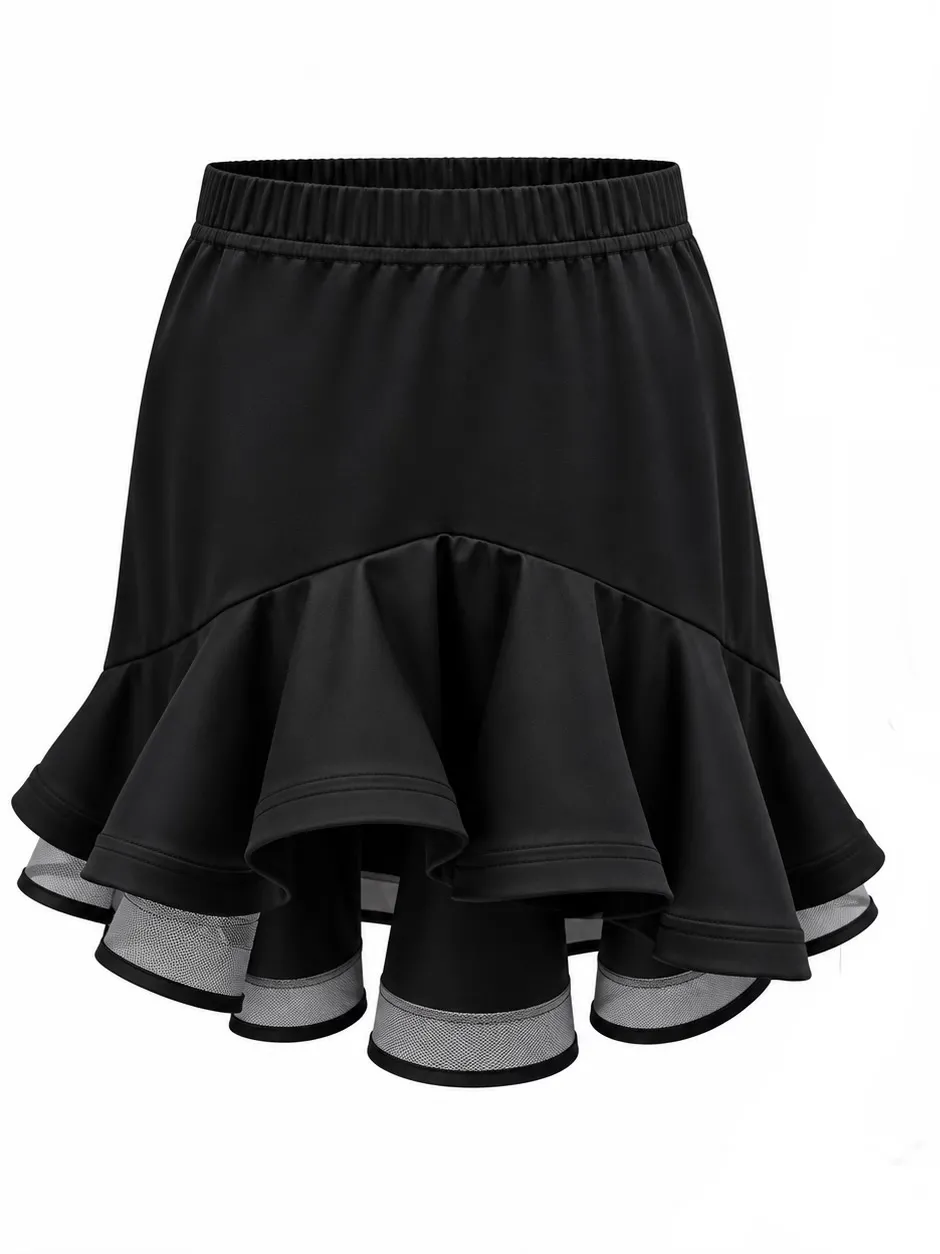 Black Midnight Ruffle – Γυναικεία Φούστα Latin με Βολάν