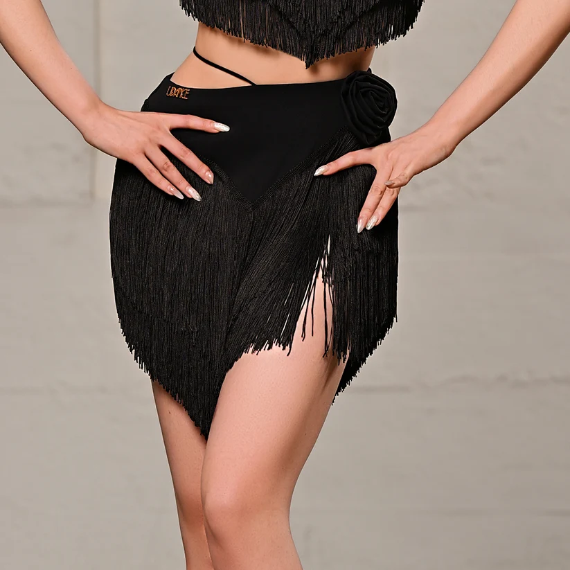 A118 UDANCE Latin Flared Skirt with Tassels